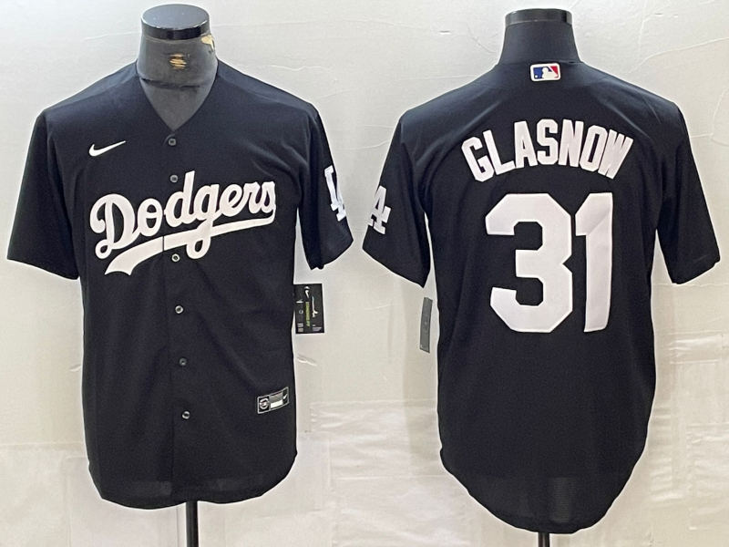 Men's Los Angeles Dodgers Tyler Glasnow #31 Black Jersey